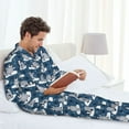 thumbnail image 6 of Sikiie Snow Penguin Mens Pajama Set, Soft Warm Long Sleeve Sleepwear, Cozy Button-Down Pjs for Men-Medium, 6 of 7