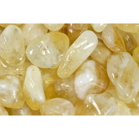 Natural Stones For Patios Fantasia Crystal Vault: 3 lb High Grade Citrine Tumbled Stones - Medium - 1