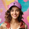thumbnail image 4 of Dalix Purple Gummy Embroidered Cotton Dad Hat Baseball Cap Adjustable Womens in Light Pink, 4 of 5