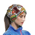 thumbnail image 6 of Neck Gaiter Face Cover Scarf, Cute Food Tomato Cucumber Burger Soft Face Sun Mask Cover Scarf Headband Cooling Sweat Absorbing Bandanas Hiking Cycling Running, 6 of 7