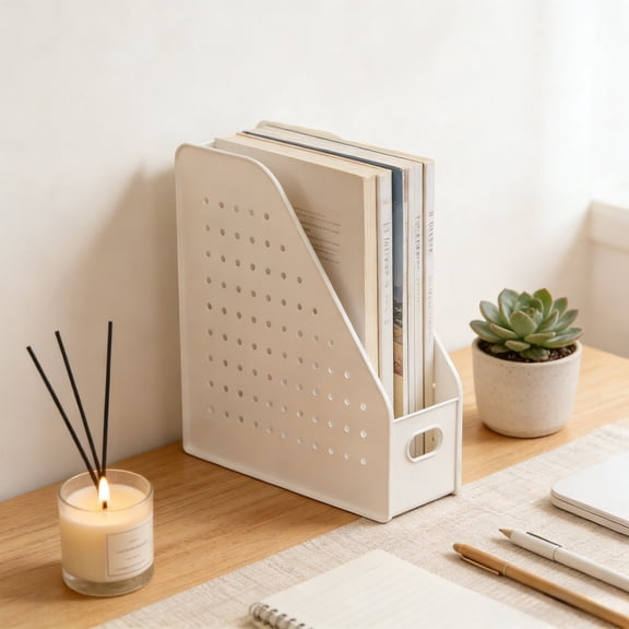 File Organizer Rack Desktop File Storage Rack DIY Stable Perforated Board Box with Organizer Holder Desk Document Holder