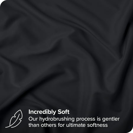 Bare Home Pillow Sham Set - Premium 1800 Collection - Double Brushed - Euro, Black