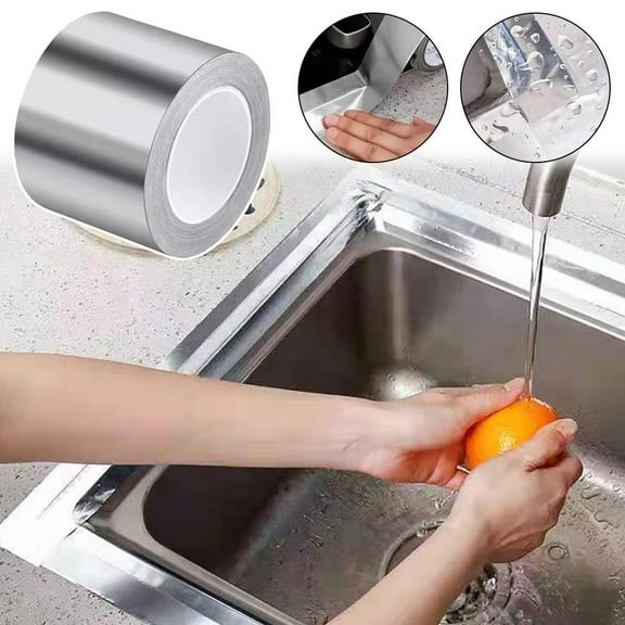 SSKFHGI 1x Sink Waterproof Sticker Aluminum Foil AntiMold Tape For Kitchen Stove