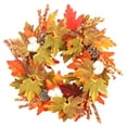 thumbnail image 1 of Maple Leaf Fall Wreath, Abs Maple Leaf Fall Wreath, Orange Autumn Maple Wreath with Thanksgiving Decor, Realistic Fall Design for Front Door & Wall Hanging, 1 of 9