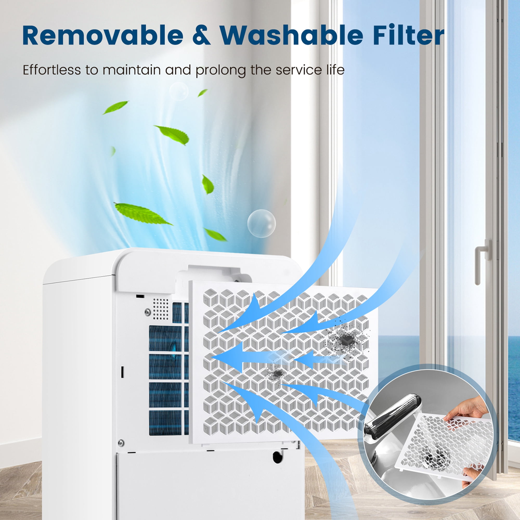 Costway 32 pt 2500 sq ft Dehumidifier in Yellow - Portable
