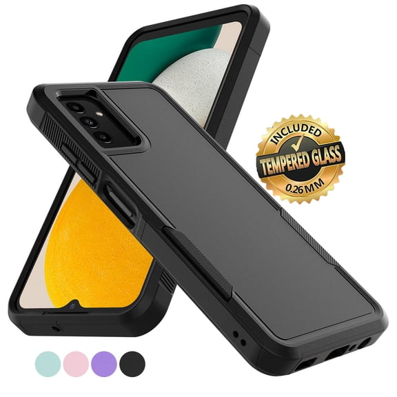 Case for Galaxy A13 5G, 2 in 1 Heavy Duty Armor Shockproof Tough Hybrid Dual Layer Rubber Drop Protection Soft Bumper Rugged Protective Phone Cover Case for Samsung Galaxy A13 5G -Black
