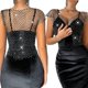 thumbnail image 2 of Crystal Diamond See Through Crop Top Summer Women V-Neck Hollow Beachwear Tanks Tops Shining Sexy Fashion Party Clubwear Black L, 2 of 4