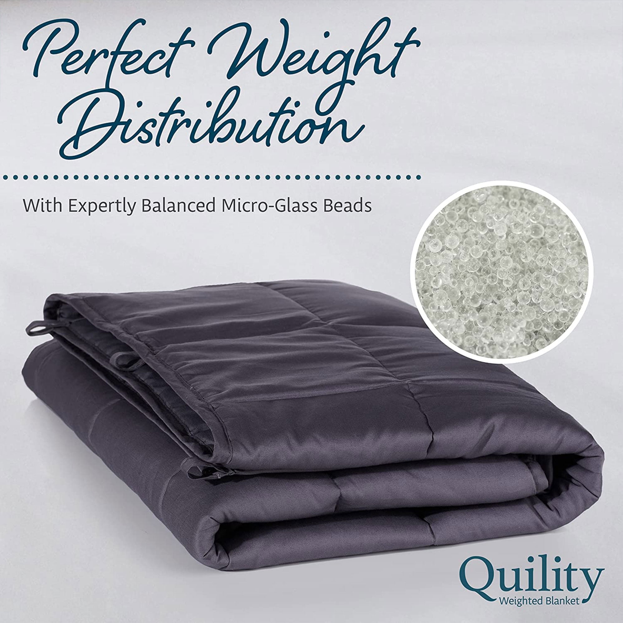 Quility Premium 15lbs Weighted Blanket with Cooling Temperature Balance Soft Cotton Cover 60 x80