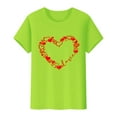thumbnail image 4 of hcuribad Valentine's Shirts for Women Womens Shirts t Shirts for Women Valentine's Day Funny Print t Shirt Printed Crew Neck Shirt Women's Pullover t Shirt Green XL, 4 of 8