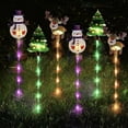 thumbnail image 1 of Solar Powered Christmas Yard Decor, 6-pack Outdoor Stake Lights With Santa & Snowflake Designs, 1 of 8