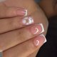 thumbnail image 1 of Plastic French Manicure Set Gradient Glitters Fake Nails With Motifs Selfs Adhesive Nails Art For Everyday Glamorouses Look, 1 of 4