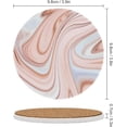 thumbnail image 2 of GZHJMY Round Drink Coasters, 4 Pcs Pink Brown Marble Ink Pattern Absorbent Ceramic Coffee Coasters for Drinks with Cork Base Housewarming Gift for Home Decor, 2 of 5