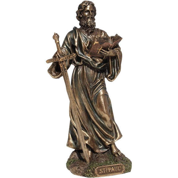 US Saint Paul The Apostle Figurine Bronze 7.88 Inch