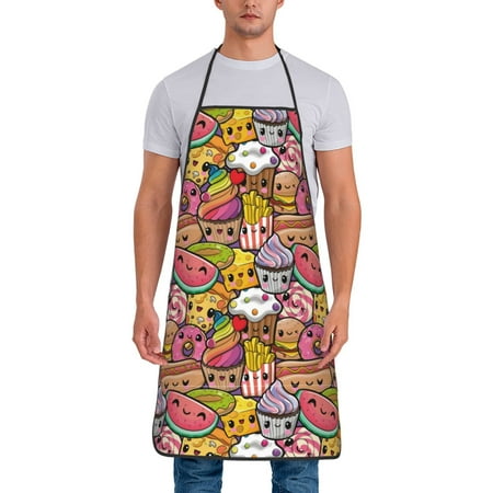

Zeuib Fruit-Flavored Ice-Cream Print Unisex Waterproof Aprons Cooking Aprons for Kitchen Gardening and Salon Water & Oil Resistant