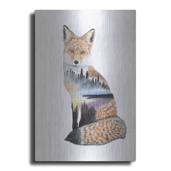 Luxe Metal Art 'Fox Lake landscape' by Michelle Faber, Metal Wall Art, 12"x16"