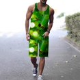 thumbnail image 2 of toraway Ensembles de Pyjama d'Hiver pour Hommes Manches Courtes Jour de la Saint-Patrick Décontracté Imprimé Col Rond Pull Débardeur Short à Cordon Ensemble Deux Pièces TTG, 2 of 4