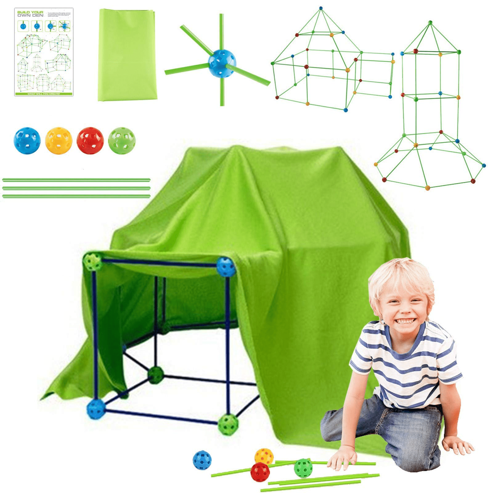 Crianças fortes construindo kit Construção Fortaleza Criança Jogo Tendas  Fort Build Kid DIY 3D Assemble Tent Toy Gift for Kids