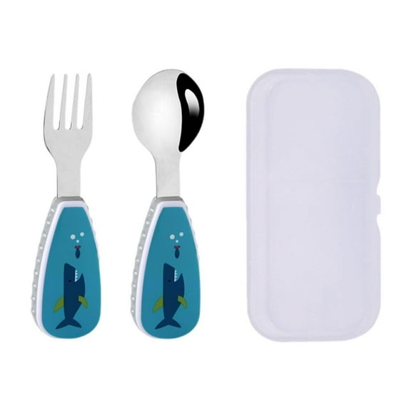 2Pcs Toddler Utensils Cute Toddler Feeding Spoon And Innovat Fork Set U4B7