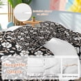 thumbnail image 3 of Black White Floral Duvet Cover Set, Farmhouse Vintage Botanical Leaves Soft Duvet Cover California King Bedding Set 4 Pieces, 1 Quiltcover and 2 Pillowcases with Zipper, 1 Bed Sheet for All Seasons, 3 of 9