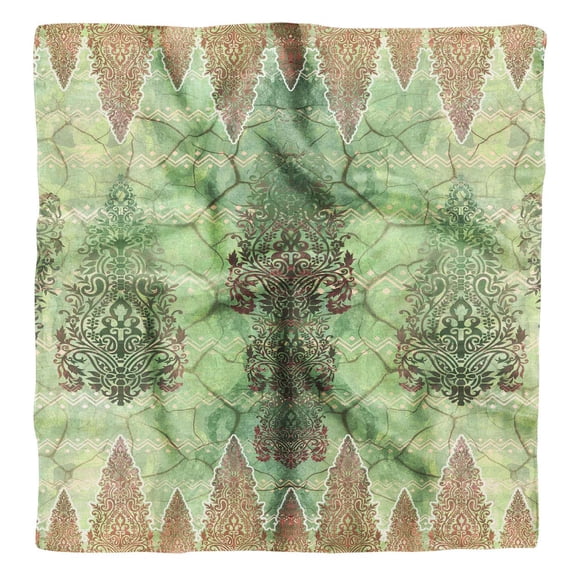Phagun Beige Floral & Paisley Pure Silk Printed Head Bandanas Summer Neck Wrap Square Scarf