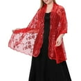 thumbnail image 3 of Long Sparkly Sequin Sheer Tulle Lace Embroidery Shawl Wrap Scarf Evening Wedding, 3 of 9