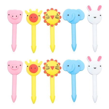 6pcs/10pcs Dessert Animal Farm Dinosaur Party Decoration Plasic Tableware Bento Crockery Children Fruit Forks Kids Food Picks Cute Mini Toothpicks 1