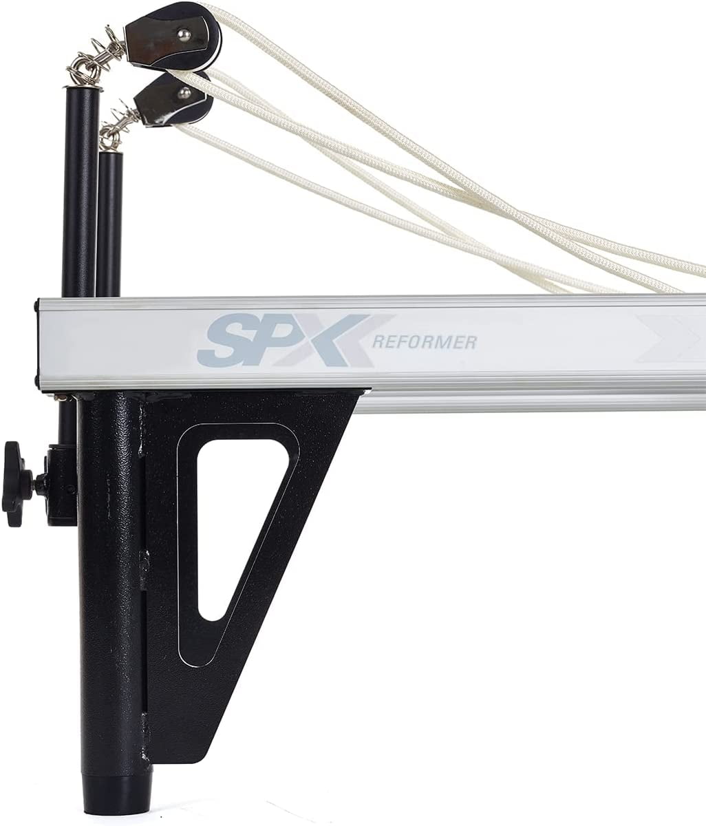 Upgrade your home workout routine with the Merrithew 10-7311 Elevated At Home SPX Reformer Pack. This popular fitness equipment package includes a durable and stable reformer crafted with high-quality materials. The reformer's elevated design allows for increased range of motion and customizable resistance levels, making it suitable for users of all fitness levels.
Enhance your workout with the versatile accessories included in the pack, such as the rebounder and padded platform extender. These additions offer a wide range of exercise options, including cardiovascular training and low-impact exercises. The pack also comes with hand and foot straps, a soft-grip handlebar, and a workout DVD for guidance and instruction throughout your workout.
Designed for small spaces and easy storage, the Merrithew 10-7311 Elevated At Home SPX Reformer Pack is perfect for home use. Its ergonomic features, including a comfortable padded headrest and adjustable foot bar, ensure proper body alignment and support during exercises. Whether you're new to Pilates or a seasoned practitioner, this pack provides a customizable and convenient solution to achieve your fitness goals in the comfort of your own home.