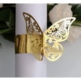 thumbnail image 2 of Zhuge 50 piezas de porta servilletas con forma de mariposa cortadas con láser: lazos para sillas, manteles y servilletas de papel (dorado), 2 of 5