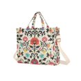 thumbnail image 7 of FORMRS Womens Corduroy Tote Bag Crossbody Shoulder Handbag with Pocket, Beige Red Floral, 7 of 7
