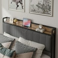 thumbnail image 5 of Queen Size Bed Frame with USB Charging Station, Metal Platform Bed Frame with Upholstered Storage Headboard for Bedroom, No Box Spring Needed, Noise Free, Light Grey, 5 of 9