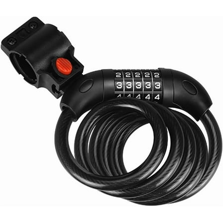 Bike Lock with Combination 4 Ft High Security 5 Digits Resettable Coiling Cable Lock - Black