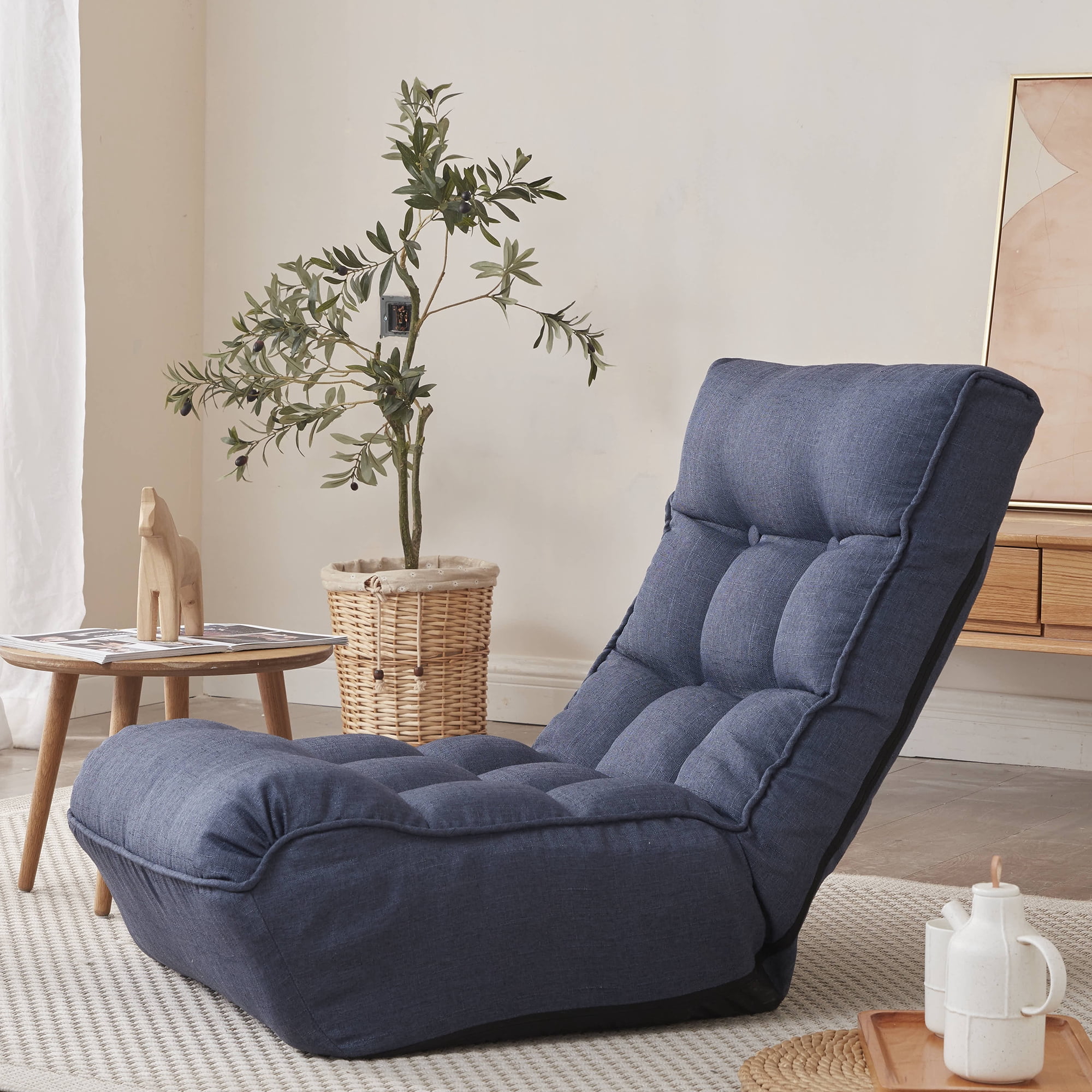 Single Sofa Reclining Chair Japanese Chair Lazy Sofa Tatami Balcony Reclining Chair Leisure Sofa Adjustable Chair