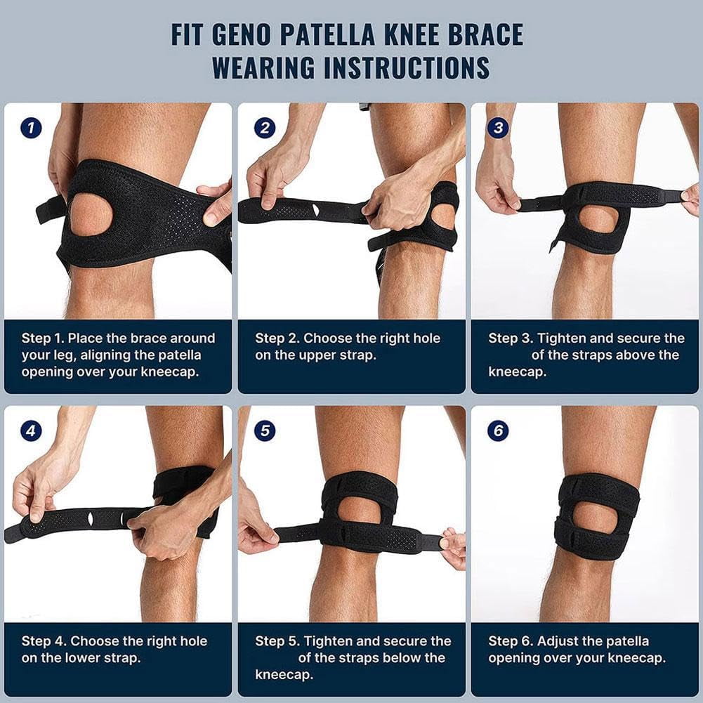 1 pair Knee Brace for women men Compression Sleeve with Padding, Joint Support Brace for Men and Women, Patella Stabilizer for Running, Exercise (Black,S/M)