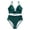 Green swimsuits for Women, variant on HAPIMO Women's 2Pc Bikini Sets Soild Color Summer Beach Sleeveless V Neck Lacing Vintage High Waist Tropical Hawaii Trendy Bikini Swimsuit Green L