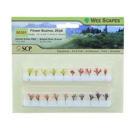 Wee Scapes Flower Bushes, 1/2" to 3/4", 20/Pkg.