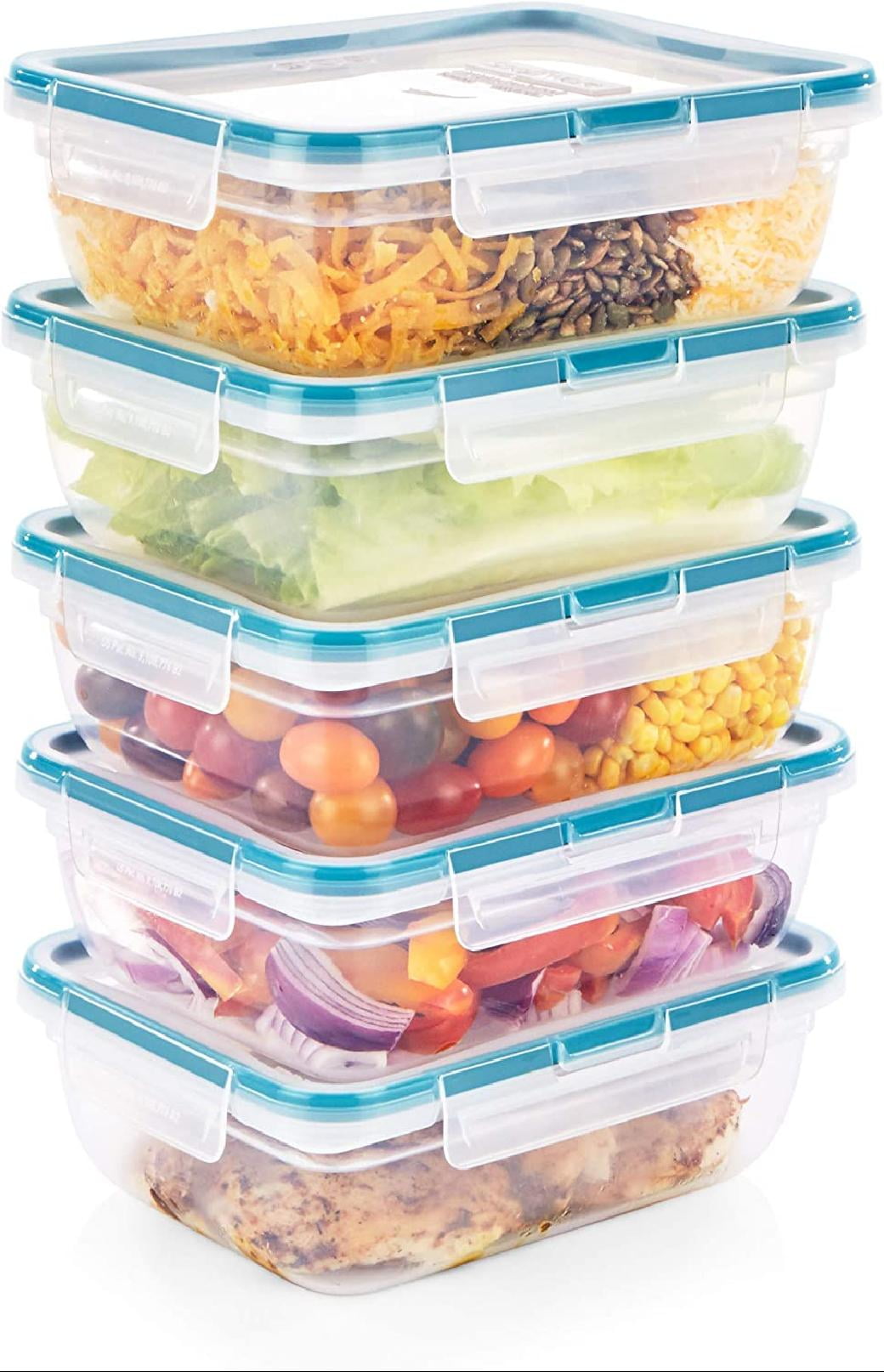 Total Solution® 2-pack Plastic Food Storage Container Set with Aqua Lids
