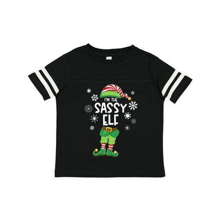 

Inktastic Funny Christmas I m the Sassy Elf with Shoes and Hat Gift Toddler Boy or Toddler Girl T-Shirt