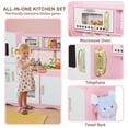 thumbnail image 5 of AILEEKISS Kids Play Kitchen Set, Wood Kitchen Playset for Toddler with Accessories, Gold Pink, 5 of 9