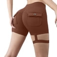 thumbnail image 3 of Scrunch Workout Shorts with Pockets Charm Gym Biker Shorts for Women High Waisted Booty Yoga in Breathable Fabric Brown M, 3 of 6