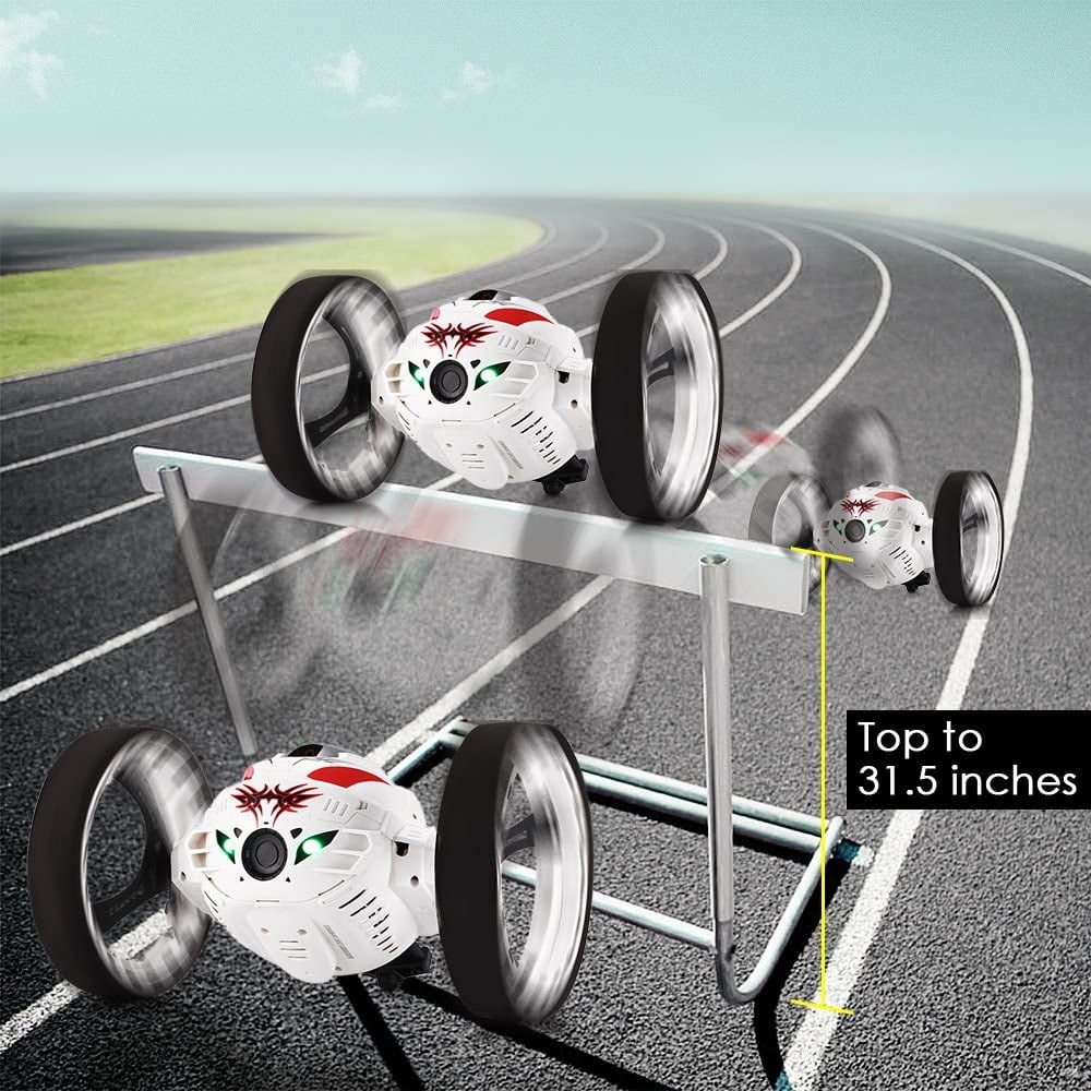Wonder Wheels RC Remote Control Jumping Bounce Car - White