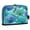 Blue-green Flowers, variant on Pencil Bag with Magnetic Foldable Base Large Capacity Stand-Up Pencil Case Durable Nylon Pen Pouch Blue-green Flowers