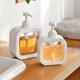 thumbnail image 5 of Dispensador de jabón, líquido de lavado de manos rellenable, detergente para platos, botella de loción de champú con cabezal de bomba, ideal para cocina y baño (paquete de 2 (300 ml + 500 ml)), 5 of 5