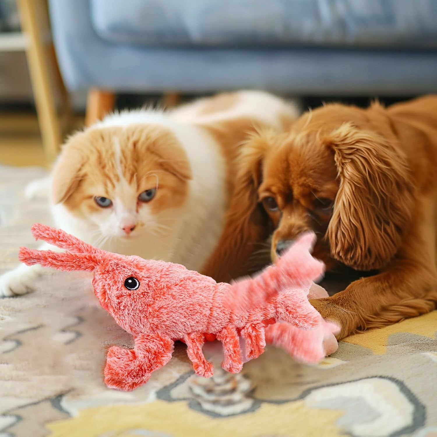 Wiggly Lobster Interactive Dog Toy - Smart Motion-Activated Pet Toy for Boredom Relief, Rechargeable Fun for All Sizes