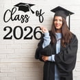 thumbnail image 4 of Class Of 2026 Graduation Decal Banner Vinyl Wall Sticker Black Gold Party Backdrop Balloon Arch Decor 1Pc, 4 of 6
