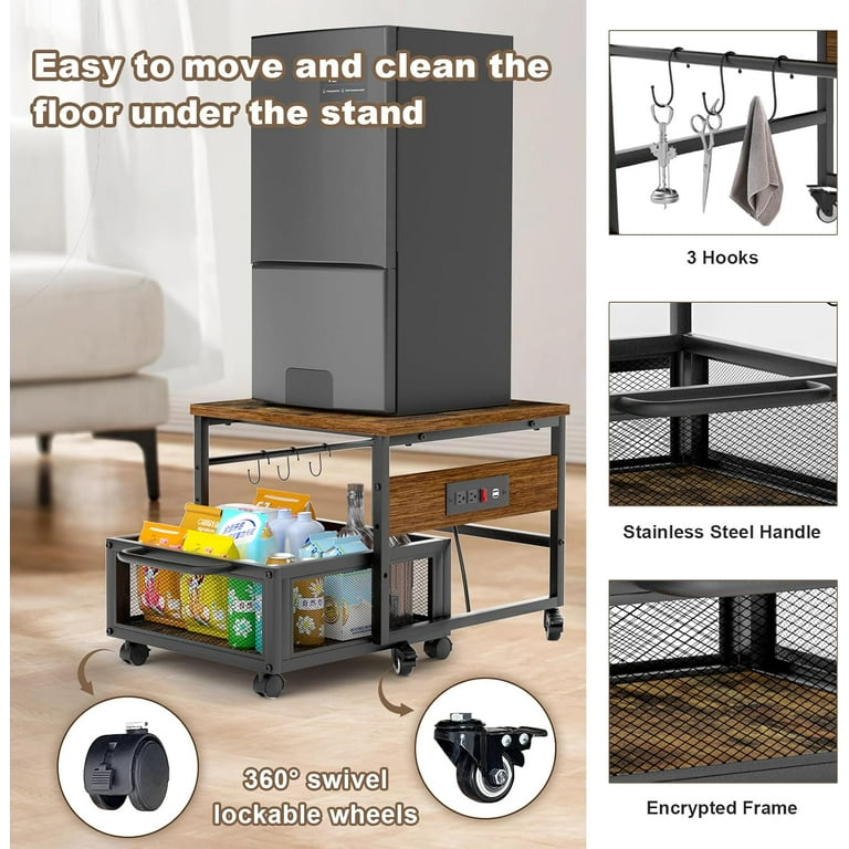 Mini Fridge Table Sasyxdc Mini Fridge Stand With Storage Drawer 300 Lb Load Capacity Mini Fridge Stand Lockable Wheel Beverage Compact Refrigerator Stand Storage Cabinet Do Mini Fridge Shelf