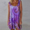 thumbnail image 2 of Womens Dresses Summer, Womens Dresses,Tie-Dye Women's Casual Dress Sleeveless Loose O-Neck Fashion Vest Colorful Print Summer Beach Dress, 2 of 4