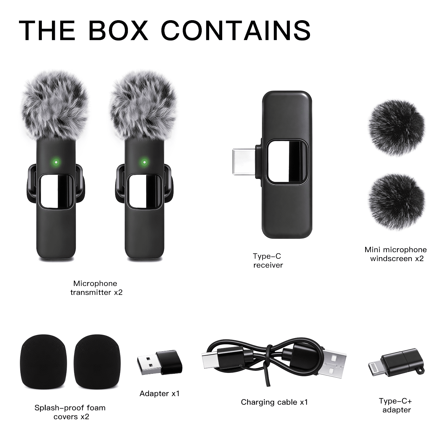 Wireless Lavalier Microphone, Noise Reduction Clip-On Lapel Mic for iPhone iPad Android, Plug & Play Mini Mic for Video Recording Interview Podcast YouTube TikTok Vlog