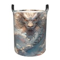 thumbnail image 1 of Balery Cool Cloud White Dragon Cesta de ropa redonda con asas, impermeable, independiente, para ropa, juguetes, dormitorio y familia-Small, 1 of 6