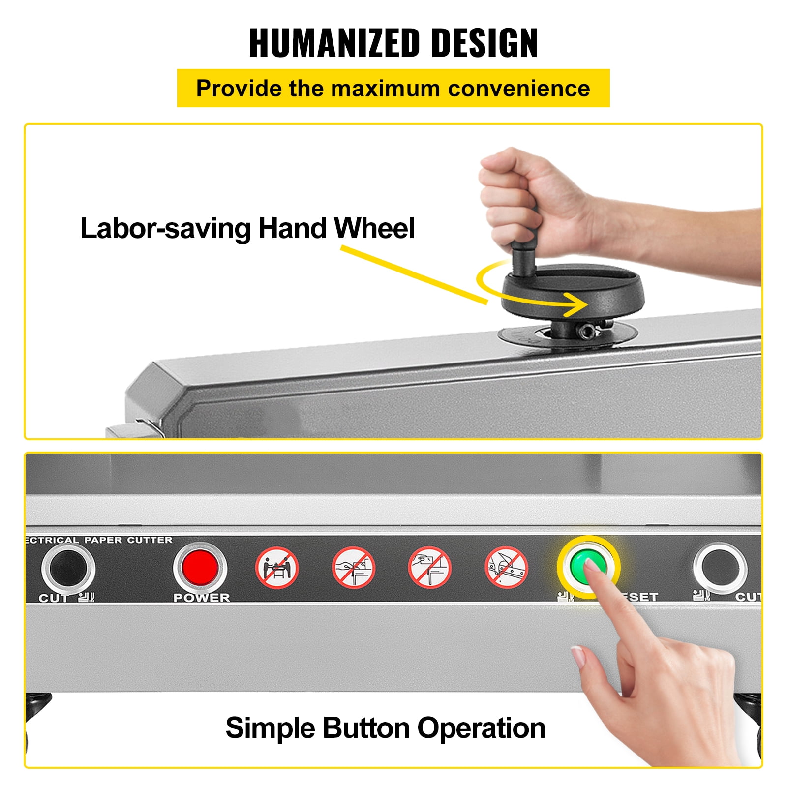 VEVOR Electric Paper Cutter, 13" /330.2mm Cutting Width, 1.57"/40mm Cutting Thickness, Desktop Paper Cutting Machine with Button Control, Electric Paper Trimmer for Office, School, Printing Plant