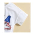 thumbnail image 5 of Wassery 4th of July Toddler Boys Romper ,Independence Day Clothes Suit, Letters Print Short Sleeve Round Neck Bodysuits Summer Infant Bodysuits 2-3T, 5 of 9